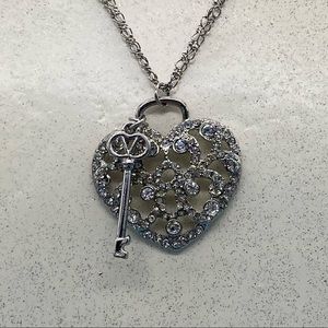 3/$20 Heart lock and key necklace